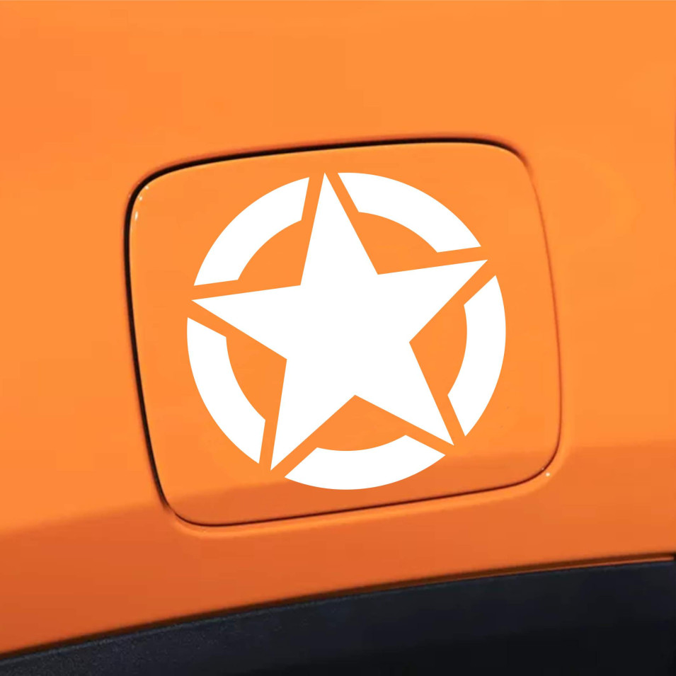 Kit Adesivo Stella Militare sportello tappo serbatoio Fuoristrada 4X4 Renegade Offroad Stickers Fiancate auto decal cod. 2282