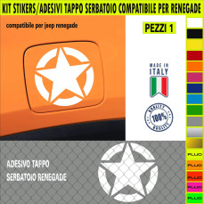 Kit Adesivo Stella Militare sportello tappo serbatoio Fuoristrada 4X4 Renegade Offroad Stickers Fiancate auto decal cod. 2282