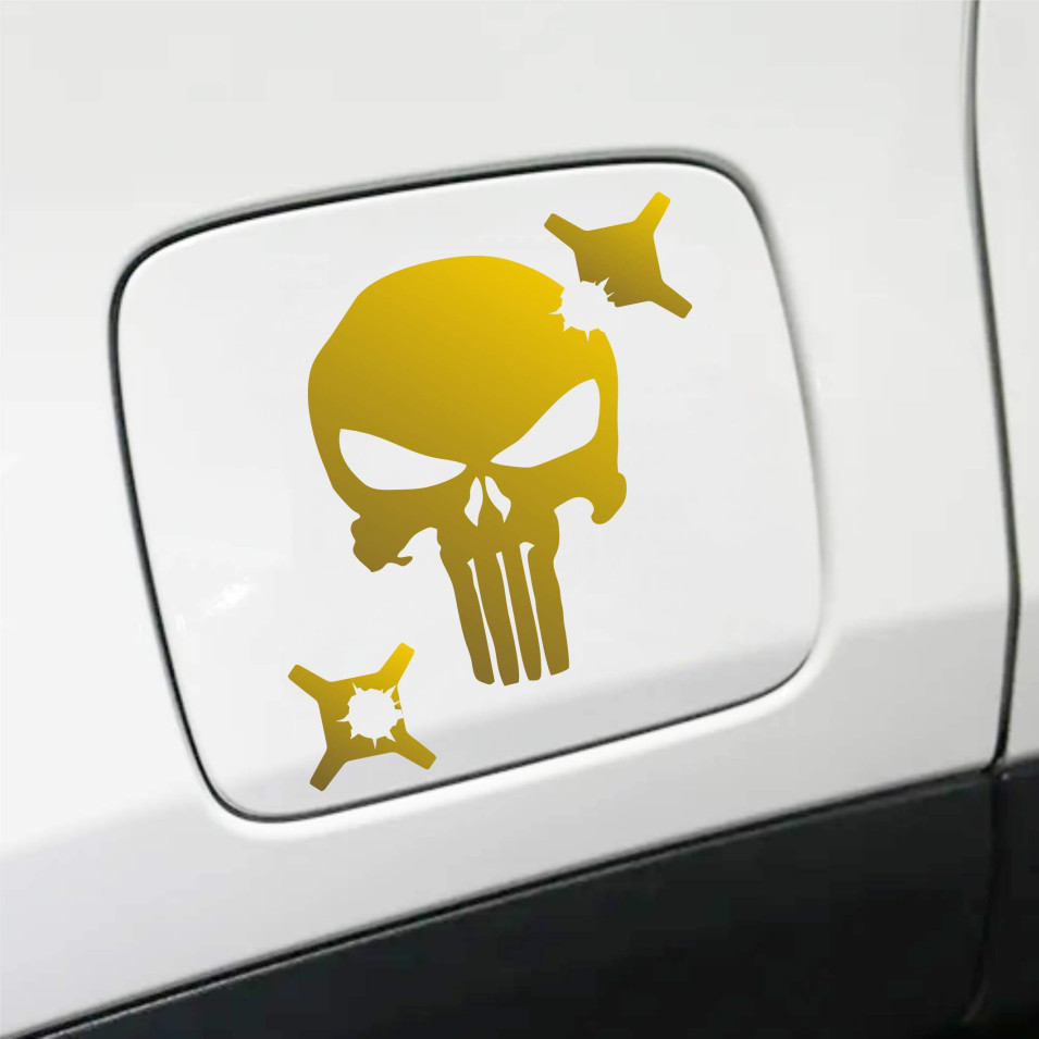 Kit Adesivo TESCHIO PUNISHER PUNITORE sportello tappo serbatoio Fuoristrada 4X4 Renegade Offroad Stickers decal cod. 2289