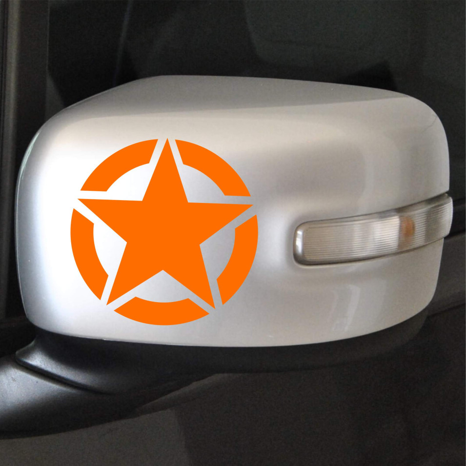 Set 2 Adesivi Specchietti Retrovisori  stella us army militare off road 4x4 per Renegade Tuning Auto cod. 2296