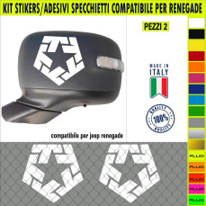 Set 2 Adesivi Specchietti Retrovisori STELLA MILITARE FRECCIA per Renegade Car Strisce Design Sport Tuning Auto cod. 2298
