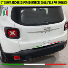 Kit Adesivi strisce BAGAGLIAIO TRICOLORE ITALIA striscia posteriore dietro portellone Fuoristrada Jeep Renegade c.2308
