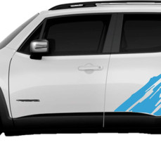 Kit 2 Adesivi fiancata GRAFFIO SCHIZZO Jeep Renegade 4x4 dietro laterale portiere Fuoristrada Fiancate Decal offraod cod.2310