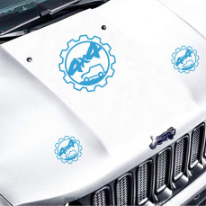 Kit 3 adesivi Renegade wrangler BUSSOLA 4X4 Cofano Anteriore Fuoristrada 4X4 Cod.2319