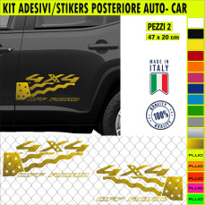 Kit 2 adesivi portiera laterale 4X4 OFFROAD BANDIERA AMERICA STELLE FLAG compatibile Renegade wrangler 4x4 Cod.2353