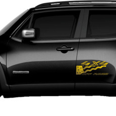 Kit 2 adesivi portiera laterale 4X4 OFFROAD BANDIERA AMERICA STELLE FLAG compatibile Renegade wrangler 4x4 Cod.2353
