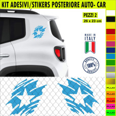 Kit 2 adesivi portiera laterale STELLE STELLA VINTAGE GRAFFIO 4X4 LIMITED EDITION compatibile Renegade wrangler 4x4 Cod.2358