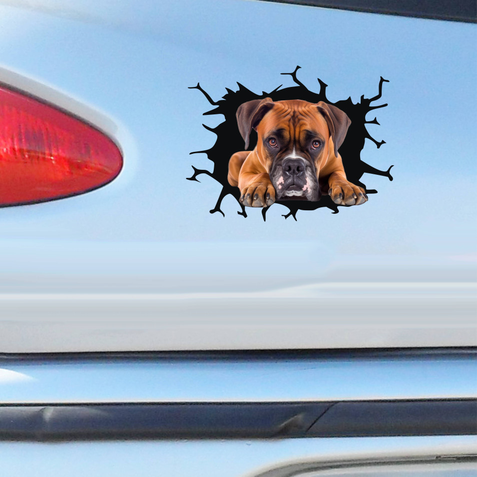 Kit 1 Adesivo in Vinile CANE BOXER DOG TEDESCO Accessori Decalcomanie Divertenti per Auto Camion Camper cod. 2371