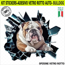 Kit 1 Adesivo in Vinile BULLDOG INGLESE RAZZA CANINA Accessori Decalcomanie Divertenti per Auto Camion Camper cod. 2372