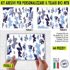 Kit 44 Adesivi Bici Protezione Camouflage Telai MTB Mountain Bike Corsa Ciclo Cross Fat Bike Downhill elettrica cod.2388