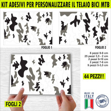 Kit 44 Adesivi Bici Protezione Camouflage Telai MTB Mountain Bike Corsa Ciclo Cross Fat Bike Downhill elettrica cod.2389