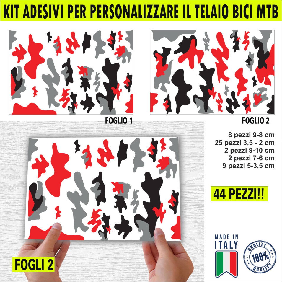 Kit Autocollants Protection Cadre Vélo MTB – Stickers OLMO, Pellicule Transparente Brillant (Italie)