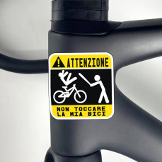 Kit 6 Adesivi Stickers Decal Telaio Bici Bicicletta MTB GPS Non Toccare la mia Bici Ladro Divertente Sirena Universale cod.2387
