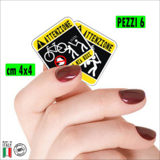 Kit 6 Adesivi Stickers Decal Telaio Bici Bicicletta MTB GPS Non Toccare la mia Bici Ladro Divertente Sirena Universale cod.2387