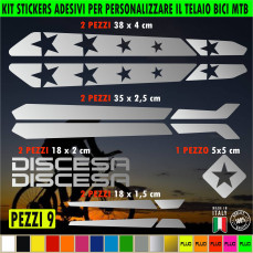 Kit 9 Adesivi Bici Protezione Universale Telaio Bicicletta MTB Mountain Bike Corsa Cross Fat Bike Downhill DISCESA cod.2398