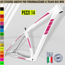 Grafiche 14 adesivi per TELAIO BICI MTB Mountain Bike adattabili a tutti i telai, vari colori ANCHE FLUO Cod.2022