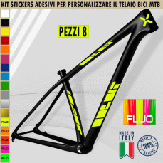 Grafiche 8 adesivi per TELAIO BICI MTB Mountain Bike adattabili a tutti i telai, vari colori ANCHE FLUO Cod.2183