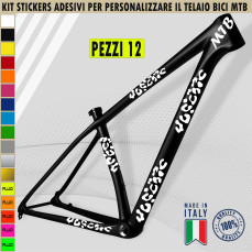 Grafiche 12 adesivi per TELAIO BICI MTB Mountain Bike adattabili a tutti i telai, vari colori ANCHE FLUO Cod.2191