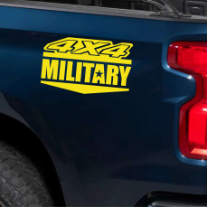 Kit 4 Adesivi 4x4 MILITARY OFF ROAD pick-up Fuoristrada Universale compatibili jeep Chevrolet Nissan Volkswagen cod.2411