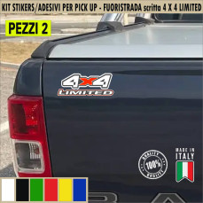 Kit 2 Adesivi 4x4 LIMITED edizione limitata per pick-up Fuoristrada Camion Trattore Universale cod.2422
