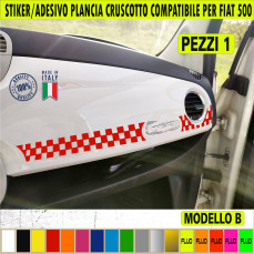Adesivo CRUSCOTTO compatibile con FIAT 500 fiat cinquecento Sticker Auto plancia scacchiera scacchi grafiche vinile c.2437