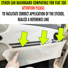 Adesivo Stripes Strisce DESIGN CRUSCOTTO compatibile con FIAT 500 cinquecento plancia grafiche decalcomania vinile c.2440