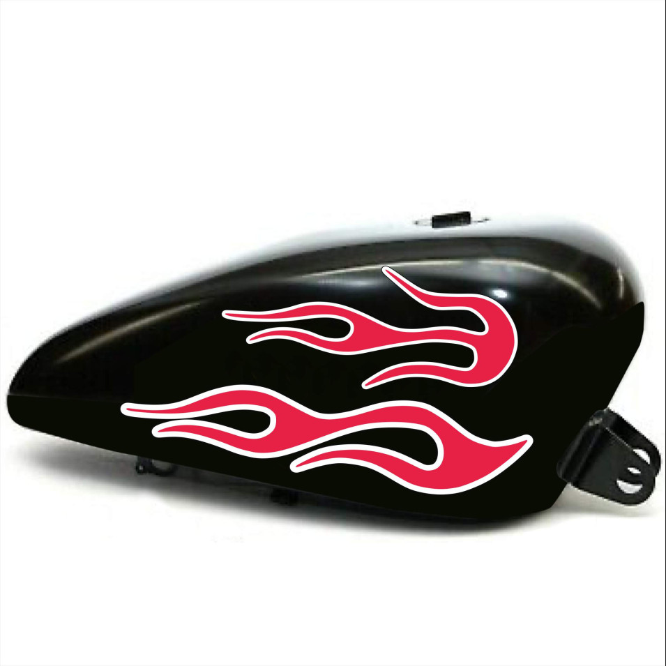 Kit 6 Adesivi SERBATOIO e PARAFANGO moto custom bobber chopper fiamme fire shadow rebel vulcan boulevard chief  harley Cod.2445