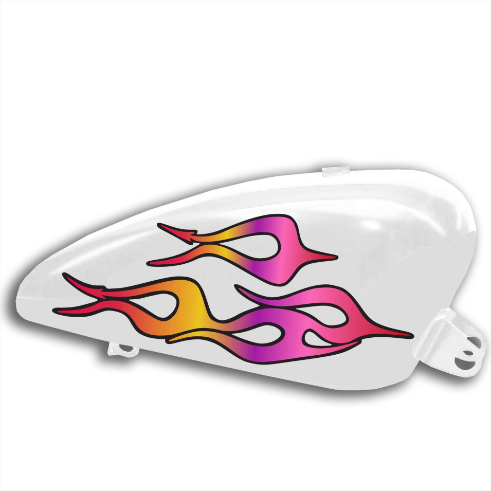 Kit 6 Adesivi SERBATOIO e PARAFANGO moto custom bobber chopper fiamme fire shadow rebel vulcan boulevard chief  harley Cod.2452