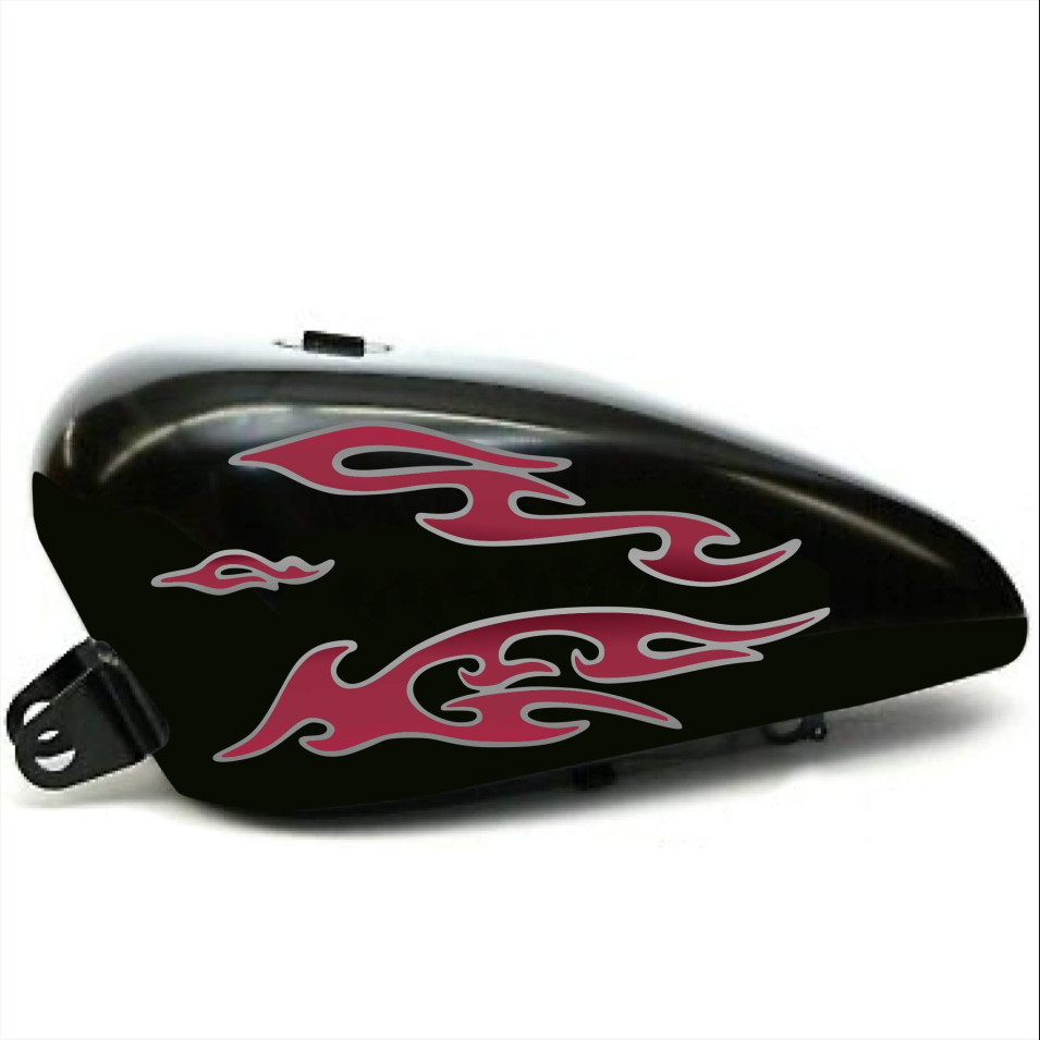 Kit 18 Adesivi SERBATOIO e PARAFANGO TRIBALE moto custom bobber chopper fiamme fire shadow rebel vulcan chief  harley Cod.2457