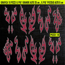 Kit 18 Adesivi SERBATOIO e PARAFANGO TRIBALE moto custom bobber chopper fiamme fire shadow rebel vulcan chief  harley Cod.2457