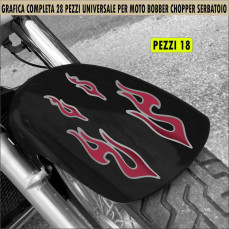 Kit 18 Adesivi SERBATOIO e PARAFANGO TRIBALE moto custom bobber chopper fiamme fire shadow rebel vulcan chief  harley Cod.2457
