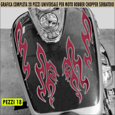 Kit 18 Adesivi SERBATOIO e PARAFANGO TRIBALE moto custom bobber chopper fiamme fire shadow rebel vulcan chief  harley Cod.2457