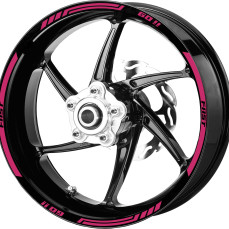 Set Completo Adesivi Cerchi Ruote Moto 17 Pollici Strisce GO FAST vai veloce  Filetto Cerchioni Gomme Cod. RT0036