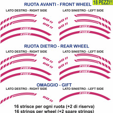Set Completo Adesivi Cerchi Ruote Moto 17 Pollici Strisce GO FAST vai veloce  Filetto Cerchioni Gomme Cod. RT0036