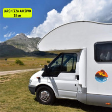Kit 1 Adesivo Sticker per Camper Mare Montagna Spiaggia Caravan Van Roulotte Ripara Carrozzeria Copri Righe Graffi cod. 2467