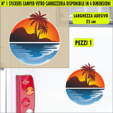 Kit 1 Adesivo Sticker per Camper Mare Montagna Spiaggia Caravan Van Roulotte Ripara Carrozzeria Copri Righe Graffi cod. 2467