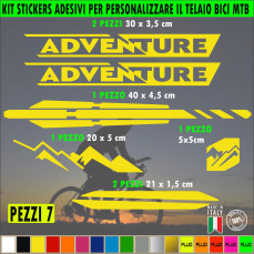 Kit 7 Adesivi Bici Protezione Telaio Bicicletta MTB Mountain Bike Corsa Cross Fat Bike Downhill ADEVENTURE MONTAGNA cod.2407
