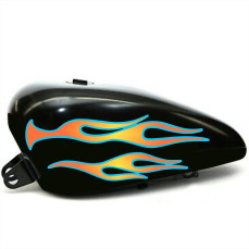 Kit 4 Adesivi SERBATOIO FIAMME FIRE moto custom bobber chopper shadow rebel vulcan boulevard chief  harley Cod.2448