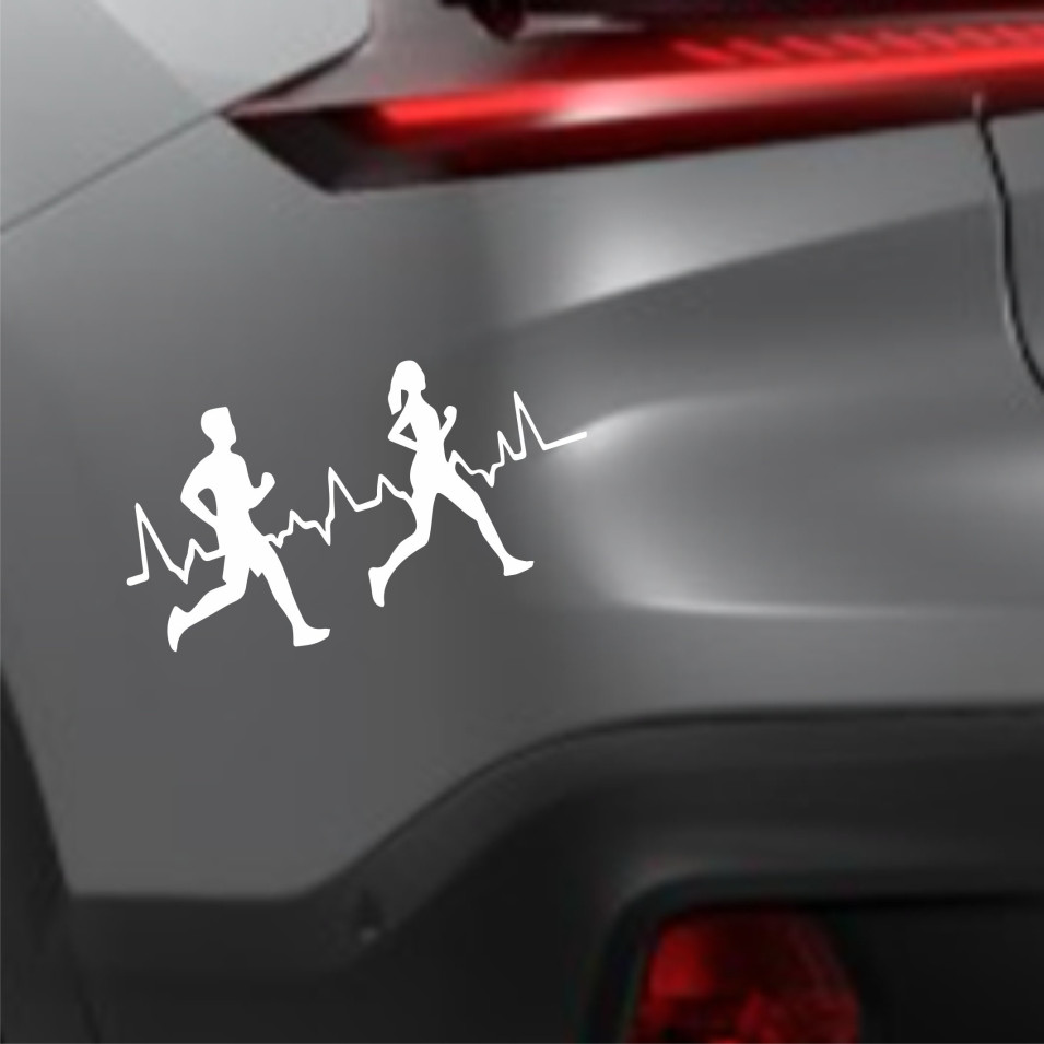 FOOTING RUNNING Adesivo AMORE passione per corsa footing corsetta running UOMO DONNA Vinile cod. 1966