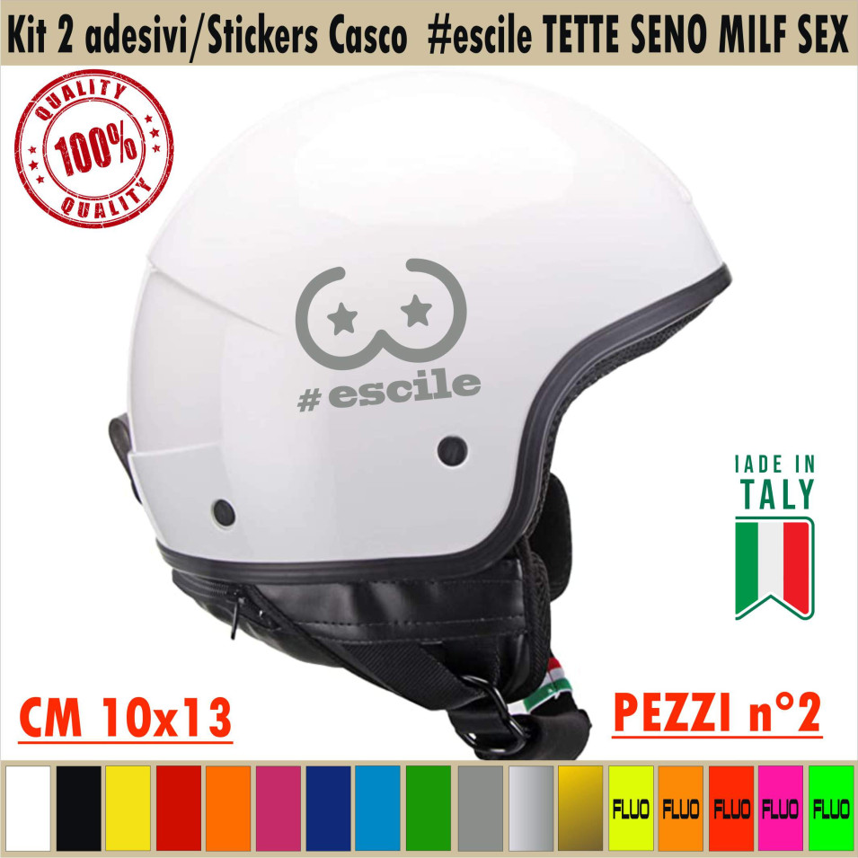 HASHTAG ESCILE Kit 2 Adesivi Casco escile Moto Serbatoio Valigia cod.1734