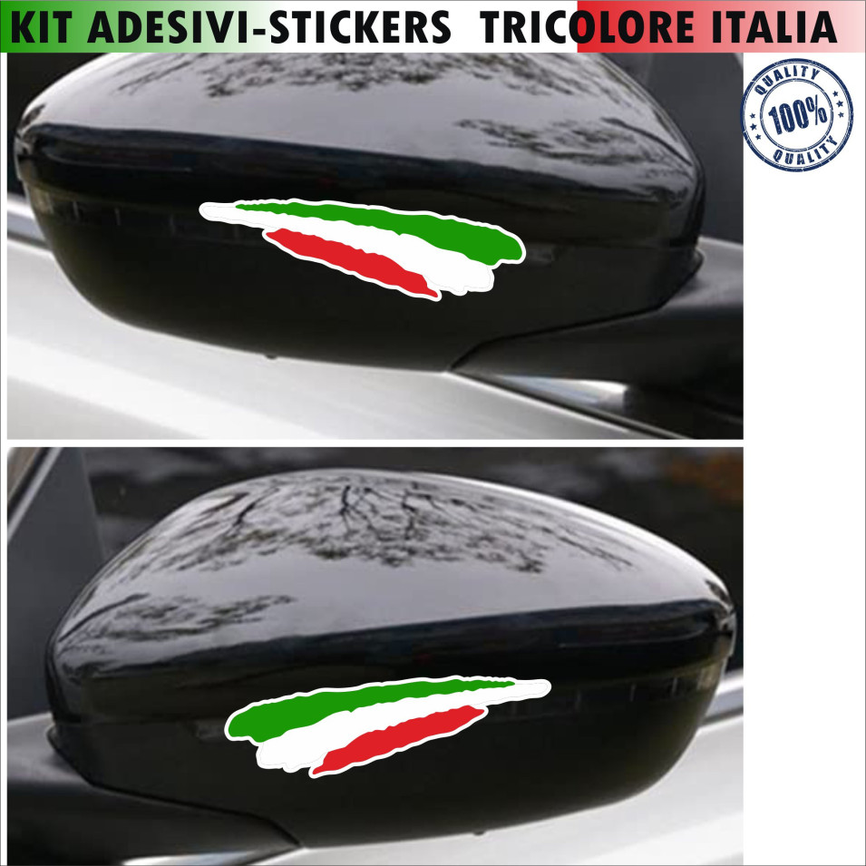Kit Decorazioni Fregi Tricolore Italia per Moto, 16 x 13,5 cm | Wish